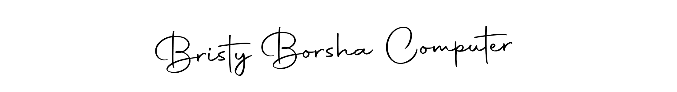 How to make Bristy Borsha Computer name signature. Use Autography-DOLnW style for creating short signs online. This is the latest handwritten sign. Bristy Borsha Computer signature style 10 images and pictures png
