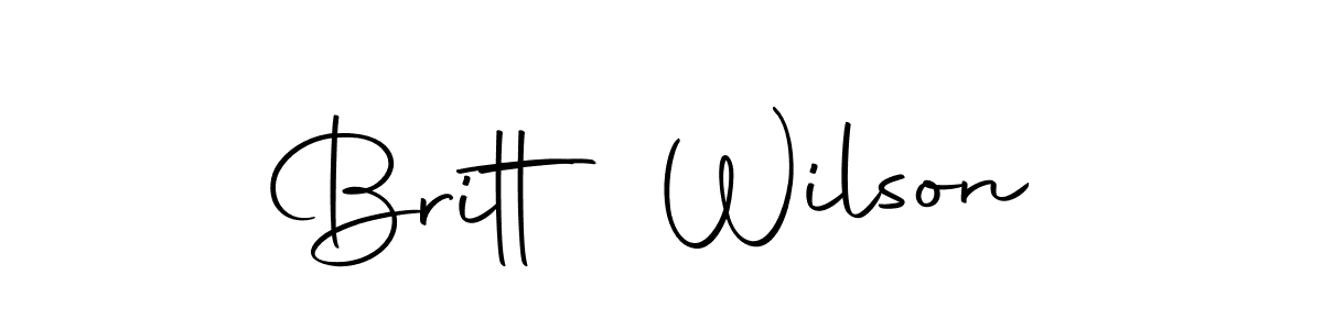 Make a beautiful signature design for name Britt Wilson. With this signature (Autography-DOLnW) style, you can create a handwritten signature for free. Britt Wilson signature style 10 images and pictures png