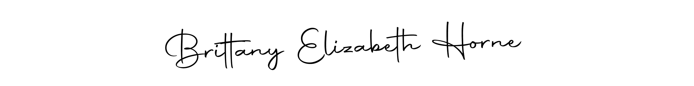 How to make Brittany Elizabeth Horne name signature. Use Autography-DOLnW style for creating short signs online. This is the latest handwritten sign. Brittany Elizabeth Horne signature style 10 images and pictures png