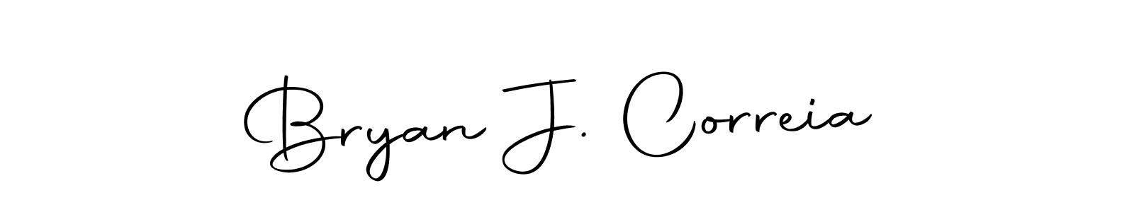 How to make Bryan J. Correia name signature. Use Autography-DOLnW style for creating short signs online. This is the latest handwritten sign. Bryan J. Correia signature style 10 images and pictures png