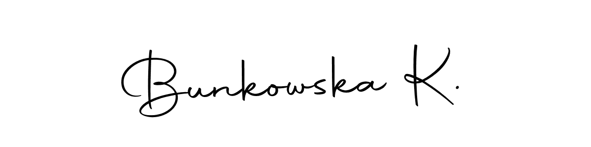 Make a short Bunkowska K. signature style. Manage your documents anywhere anytime using Autography-DOLnW. Create and add eSignatures, submit forms, share and send files easily. Bunkowska K. signature style 10 images and pictures png