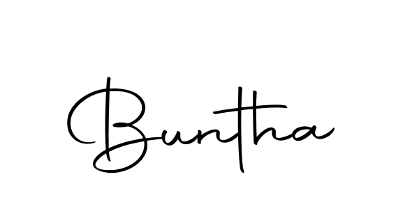 Design your own signature with our free online signature maker. With this signature software, you can create a handwritten (Autography-DOLnW) signature for name Buntha. Buntha signature style 10 images and pictures png