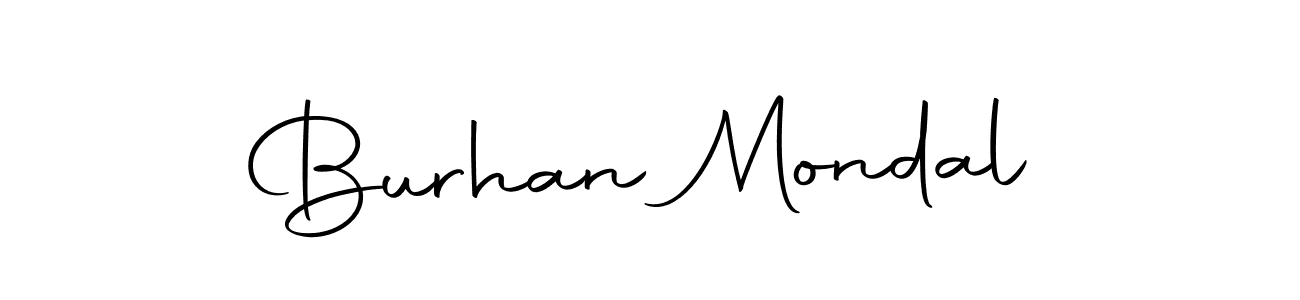How to make Burhan Mondal name signature. Use Autography-DOLnW style for creating short signs online. This is the latest handwritten sign. Burhan Mondal signature style 10 images and pictures png