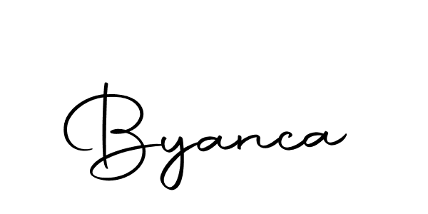 Create a beautiful signature design for name Byanca. With this signature (Autography-DOLnW) fonts, you can make a handwritten signature for free. Byanca signature style 10 images and pictures png