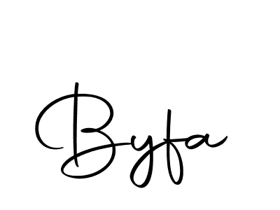 Use a signature maker to create a handwritten signature online. With this signature software, you can design (Autography-DOLnW) your own signature for name Byfa. Byfa signature style 10 images and pictures png