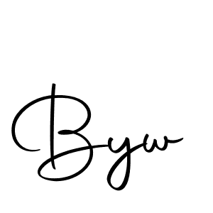 Create a beautiful signature design for name Byw. With this signature (Autography-DOLnW) fonts, you can make a handwritten signature for free. Byw signature style 10 images and pictures png
