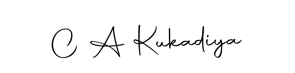 How to make C A Kukadiya name signature. Use Autography-DOLnW style for creating short signs online. This is the latest handwritten sign. C A Kukadiya signature style 10 images and pictures png
