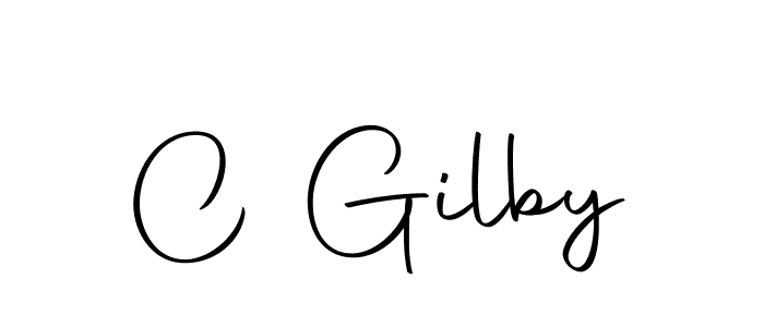 How to make C Gilby name signature. Use Autography-DOLnW style for creating short signs online. This is the latest handwritten sign. C Gilby signature style 10 images and pictures png