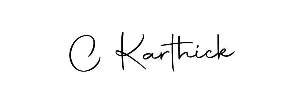 Use a signature maker to create a handwritten signature online. With this signature software, you can design (Autography-DOLnW) your own signature for name C Karthick. C Karthick signature style 10 images and pictures png