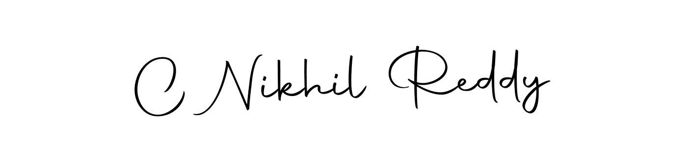 if you are searching for the best signature style for your name C Nikhil Reddy. so please give up your signature search. here we have designed multiple signature styles  using Autography-DOLnW. C Nikhil Reddy signature style 10 images and pictures png