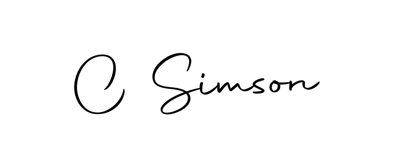 You should practise on your own different ways (Autography-DOLnW) to write your name (C Simson) in signature. don't let someone else do it for you. C Simson signature style 10 images and pictures png