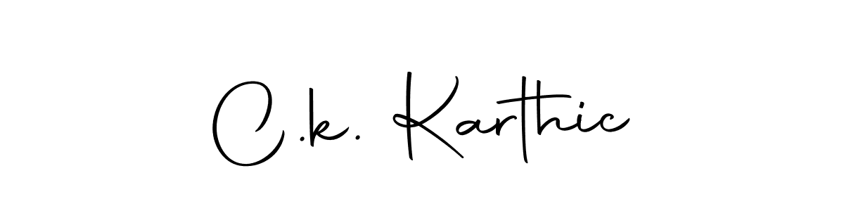 You should practise on your own different ways (Autography-DOLnW) to write your name (C.k. Karthic) in signature. don't let someone else do it for you. C.k. Karthic signature style 10 images and pictures png