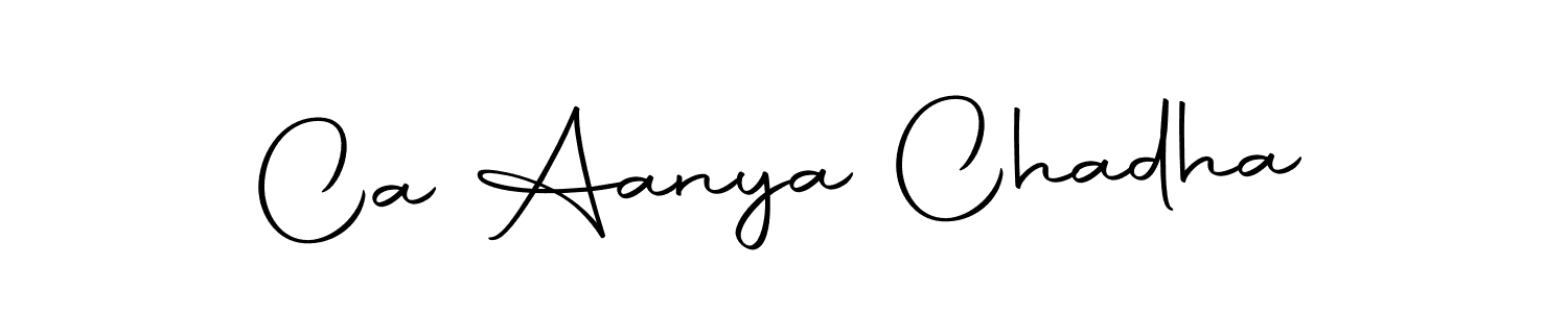 The best way (Autography-DOLnW) to make a short signature is to pick only two or three words in your name. The name Ca Aanya Chadha include a total of six letters. For converting this name. Ca Aanya Chadha signature style 10 images and pictures png