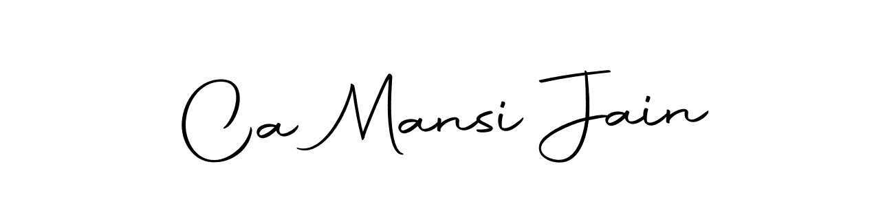 Use a signature maker to create a handwritten signature online. With this signature software, you can design (Autography-DOLnW) your own signature for name Ca Mansi Jain. Ca Mansi Jain signature style 10 images and pictures png