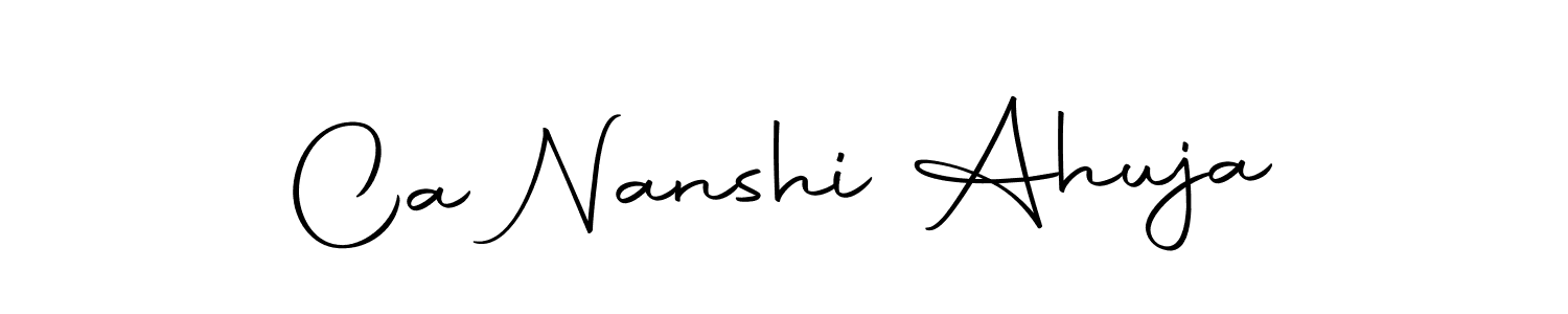 The best way (Autography-DOLnW) to make a short signature is to pick only two or three words in your name. The name Ca Nanshi Ahuja include a total of six letters. For converting this name. Ca Nanshi Ahuja signature style 10 images and pictures png