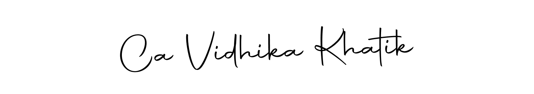 This is the best signature style for the Ca Vidhika Khatik name. Also you like these signature font (Autography-DOLnW). Mix name signature. Ca Vidhika Khatik signature style 10 images and pictures png