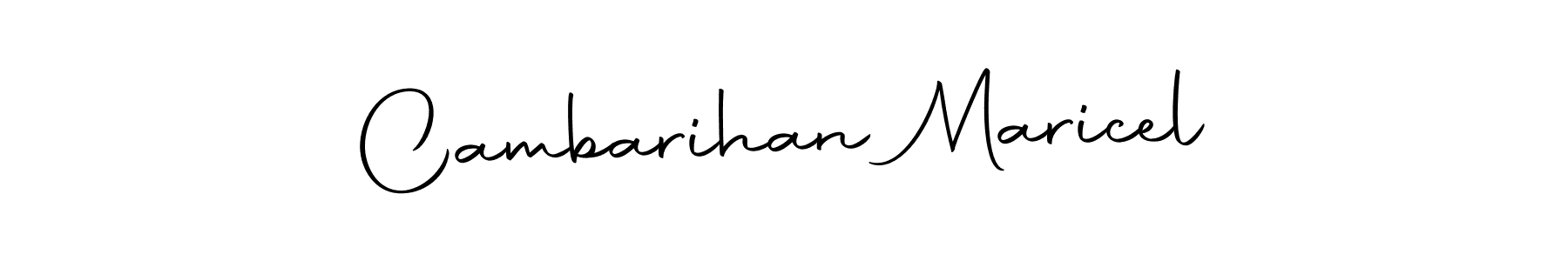 The best way (Autography-DOLnW) to make a short signature is to pick only two or three words in your name. The name Cambarihan Maricel include a total of six letters. For converting this name. Cambarihan Maricel signature style 10 images and pictures png