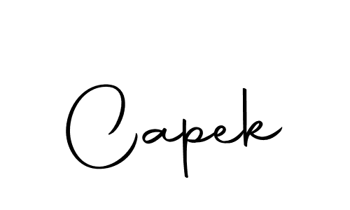 Design your own signature with our free online signature maker. With this signature software, you can create a handwritten (Autography-DOLnW) signature for name Capek. Capek signature style 10 images and pictures png