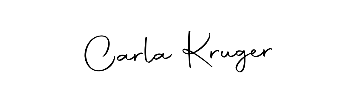 How to make Carla Kruger name signature. Use Autography-DOLnW style for creating short signs online. This is the latest handwritten sign. Carla Kruger signature style 10 images and pictures png