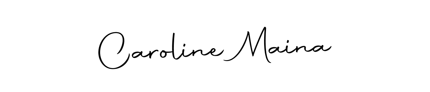 How to make Caroline Maina name signature. Use Autography-DOLnW style for creating short signs online. This is the latest handwritten sign. Caroline Maina signature style 10 images and pictures png