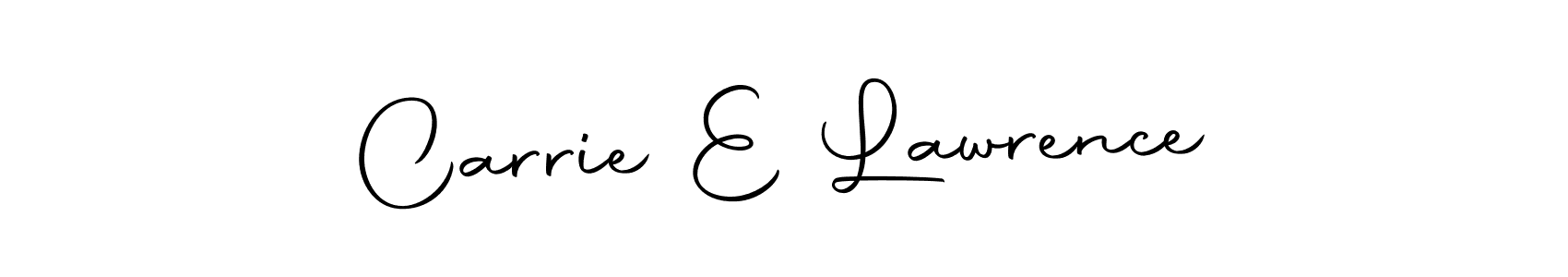 How to make Carrie E Lawrence name signature. Use Autography-DOLnW style for creating short signs online. This is the latest handwritten sign. Carrie E Lawrence signature style 10 images and pictures png