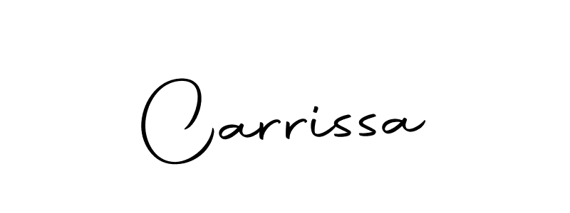 Make a beautiful signature design for name Carrissa. With this signature (Autography-DOLnW) style, you can create a handwritten signature for free. Carrissa signature style 10 images and pictures png
