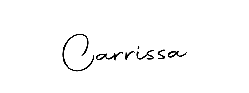 Make a beautiful signature design for name Carrissa. With this signature (Autography-DOLnW) style, you can create a handwritten signature for free. Carrissa signature style 10 images and pictures png