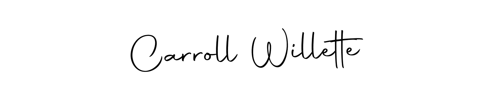 Make a beautiful signature design for name Carroll Willette. With this signature (Autography-DOLnW) style, you can create a handwritten signature for free. Carroll Willette signature style 10 images and pictures png