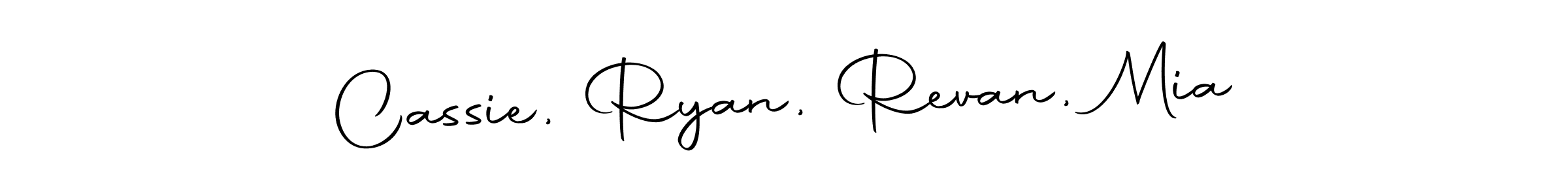 Autography-DOLnW is a professional signature style that is perfect for those who want to add a touch of class to their signature. It is also a great choice for those who want to make their signature more unique. Get Cassie, Ryan, Revan, Mia name to fancy signature for free. Cassie, Ryan, Revan, Mia signature style 10 images and pictures png