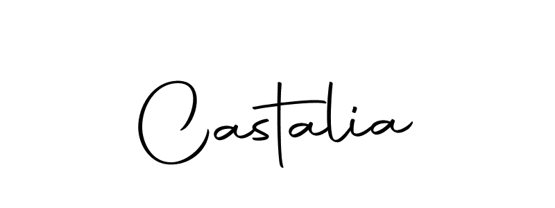 Design your own signature with our free online signature maker. With this signature software, you can create a handwritten (Autography-DOLnW) signature for name Castalia. Castalia signature style 10 images and pictures png