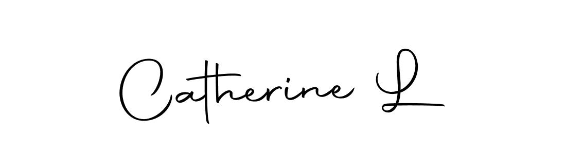 How to make Catherine L name signature. Use Autography-DOLnW style for creating short signs online. This is the latest handwritten sign. Catherine L signature style 10 images and pictures png