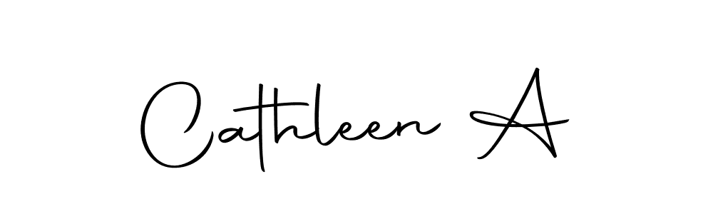How to make Cathleen A name signature. Use Autography-DOLnW style for creating short signs online. This is the latest handwritten sign. Cathleen A signature style 10 images and pictures png