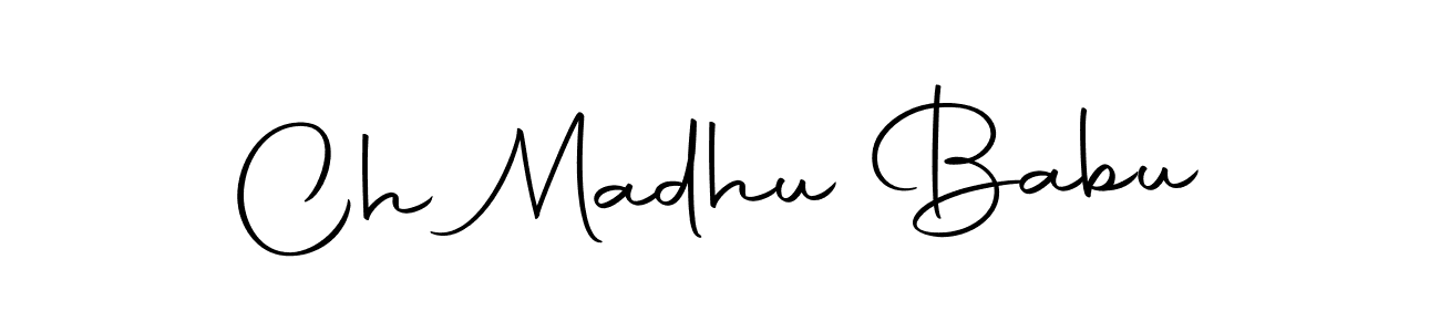 How to make Ch Madhu Babu name signature. Use Autography-DOLnW style for creating short signs online. This is the latest handwritten sign. Ch Madhu Babu signature style 10 images and pictures png
