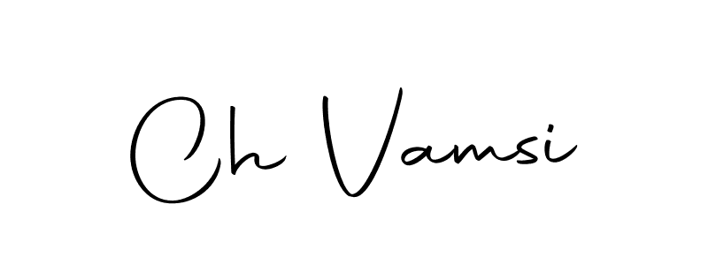 How to make Ch Vamsi name signature. Use Autography-DOLnW style for creating short signs online. This is the latest handwritten sign. Ch Vamsi signature style 10 images and pictures png