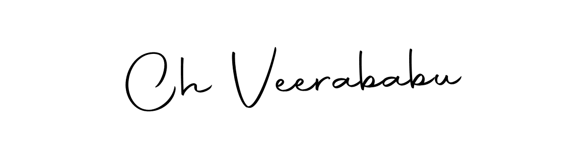Use a signature maker to create a handwritten signature online. With this signature software, you can design (Autography-DOLnW) your own signature for name Ch Veerababu. Ch Veerababu signature style 10 images and pictures png