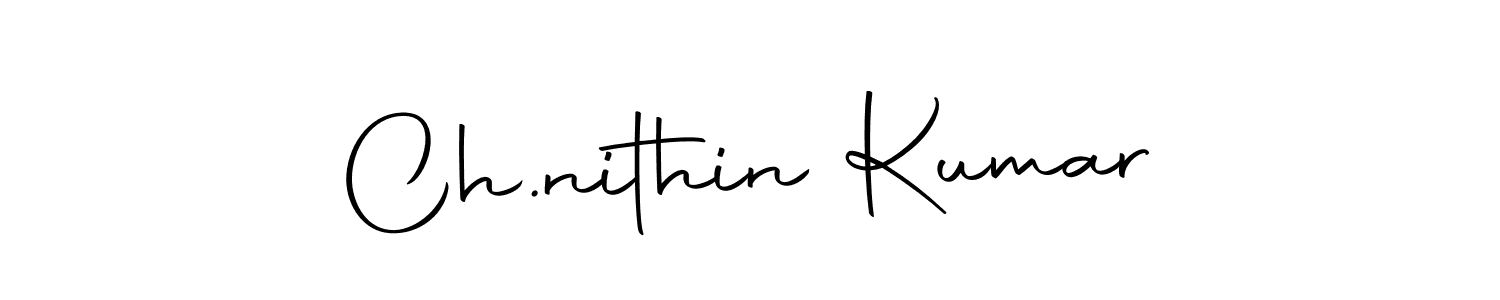 How to make Ch.nithin Kumar name signature. Use Autography-DOLnW style for creating short signs online. This is the latest handwritten sign. Ch.nithin Kumar signature style 10 images and pictures png