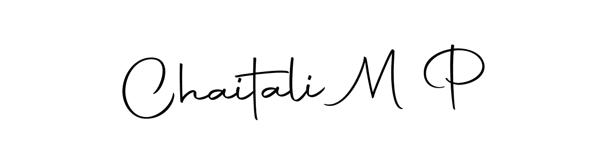 How to make Chaitali M P name signature. Use Autography-DOLnW style for creating short signs online. This is the latest handwritten sign. Chaitali M P signature style 10 images and pictures png