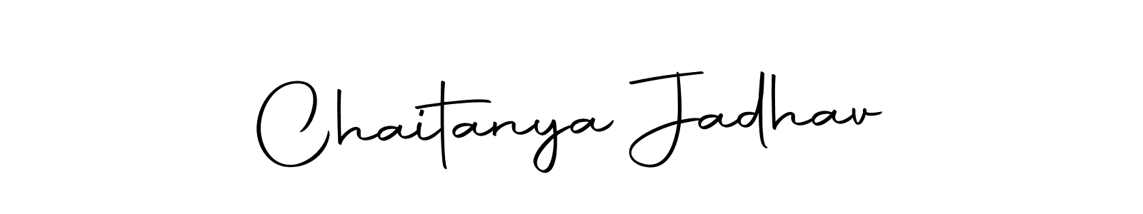 How to make Chaitanya Jadhav name signature. Use Autography-DOLnW style for creating short signs online. This is the latest handwritten sign. Chaitanya Jadhav signature style 10 images and pictures png