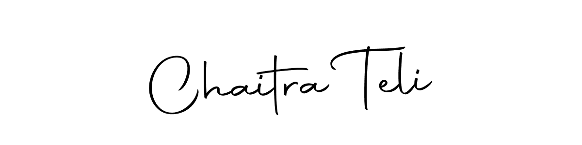 How to make Chaitra Teli name signature. Use Autography-DOLnW style for creating short signs online. This is the latest handwritten sign. Chaitra Teli signature style 10 images and pictures png