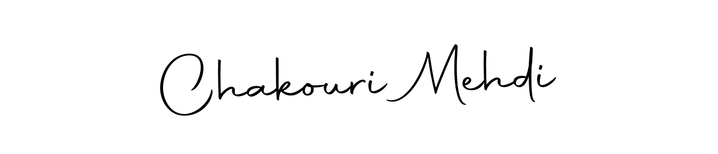 How to make Chakouri Mehdi name signature. Use Autography-DOLnW style for creating short signs online. This is the latest handwritten sign. Chakouri Mehdi signature style 10 images and pictures png