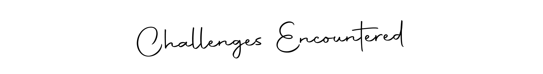 Use a signature maker to create a handwritten signature online. With this signature software, you can design (Autography-DOLnW) your own signature for name Challenges Encountered. Challenges Encountered signature style 10 images and pictures png