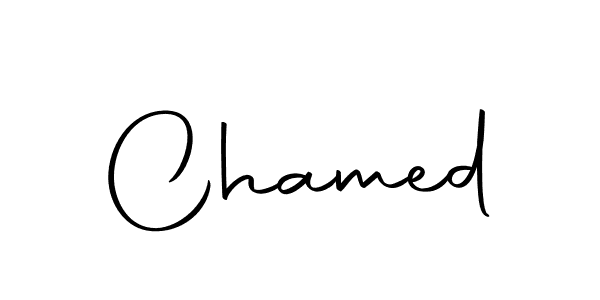 Design your own signature with our free online signature maker. With this signature software, you can create a handwritten (Autography-DOLnW) signature for name Chamed. Chamed signature style 10 images and pictures png