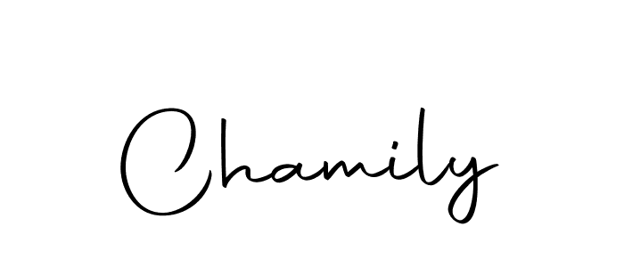 Design your own signature with our free online signature maker. With this signature software, you can create a handwritten (Autography-DOLnW) signature for name Chamily. Chamily signature style 10 images and pictures png