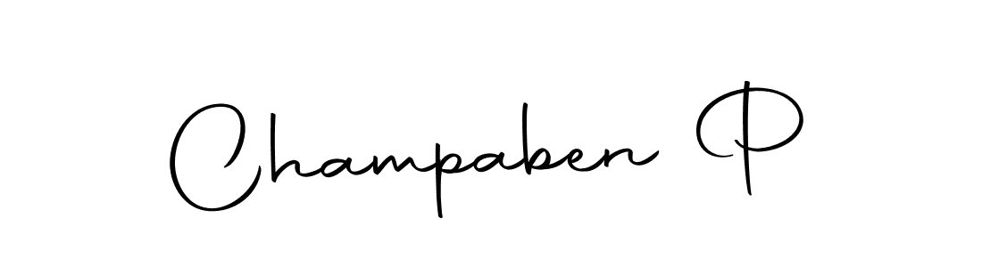 Create a beautiful signature design for name Champaben P. With this signature (Autography-DOLnW) fonts, you can make a handwritten signature for free. Champaben P signature style 10 images and pictures png