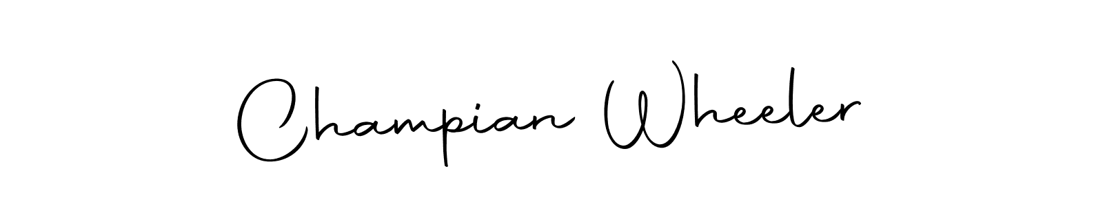 Make a beautiful signature design for name Champian Wheeler. With this signature (Autography-DOLnW) style, you can create a handwritten signature for free. Champian Wheeler signature style 10 images and pictures png