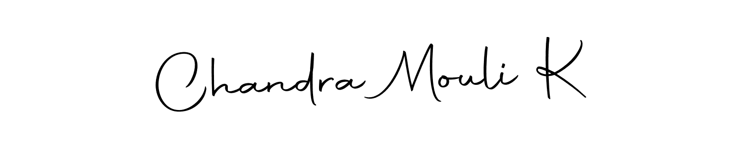How to make Chandra Mouli K name signature. Use Autography-DOLnW style for creating short signs online. This is the latest handwritten sign. Chandra Mouli K signature style 10 images and pictures png