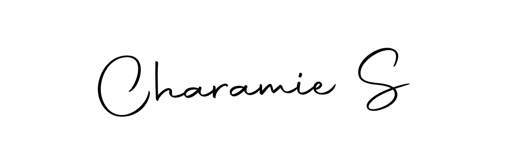 You should practise on your own different ways (Autography-DOLnW) to write your name (Charamie S) in signature. don't let someone else do it for you. Charamie S signature style 10 images and pictures png