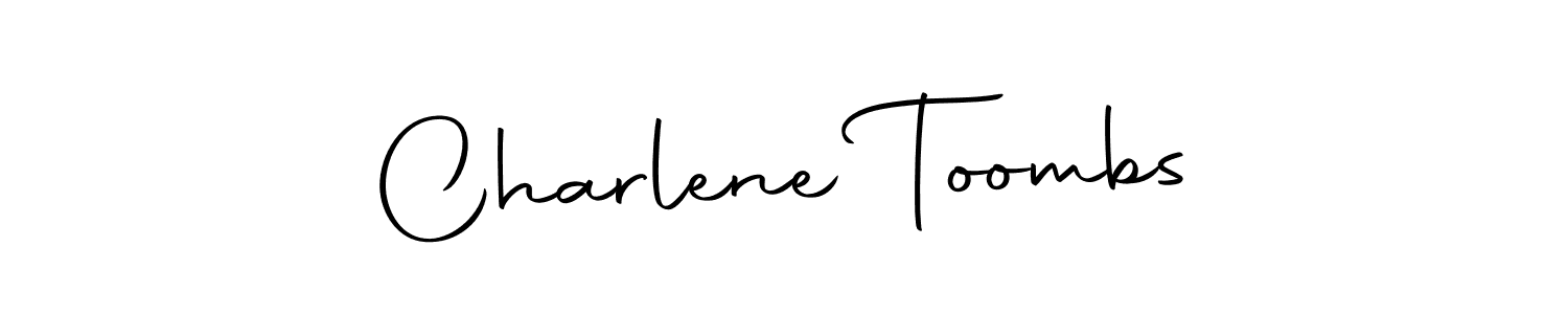 How to make Charlene Toombs name signature. Use Autography-DOLnW style for creating short signs online. This is the latest handwritten sign. Charlene Toombs signature style 10 images and pictures png