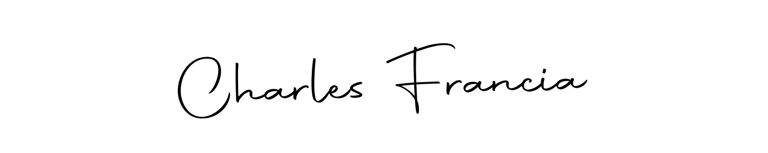 How to make Charles Francia name signature. Use Autography-DOLnW style for creating short signs online. This is the latest handwritten sign. Charles Francia signature style 10 images and pictures png