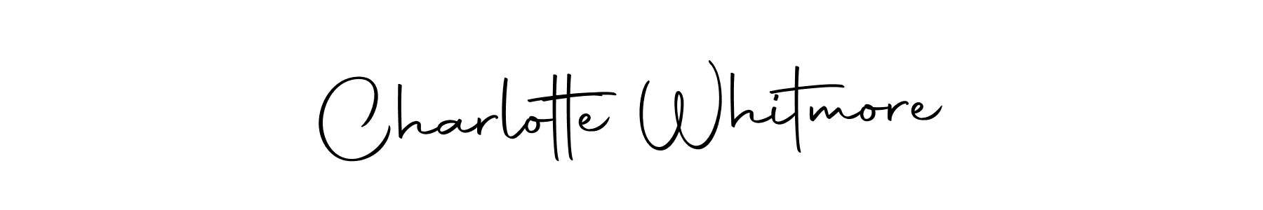 How to make Charlotte Whitmore name signature. Use Autography-DOLnW style for creating short signs online. This is the latest handwritten sign. Charlotte Whitmore signature style 10 images and pictures png